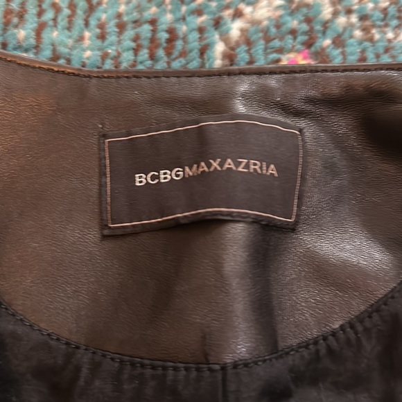 BCBGMAXAZRIA Blake Zip Front Quilted Lamb Leather Jacket - Picture 5 of 6